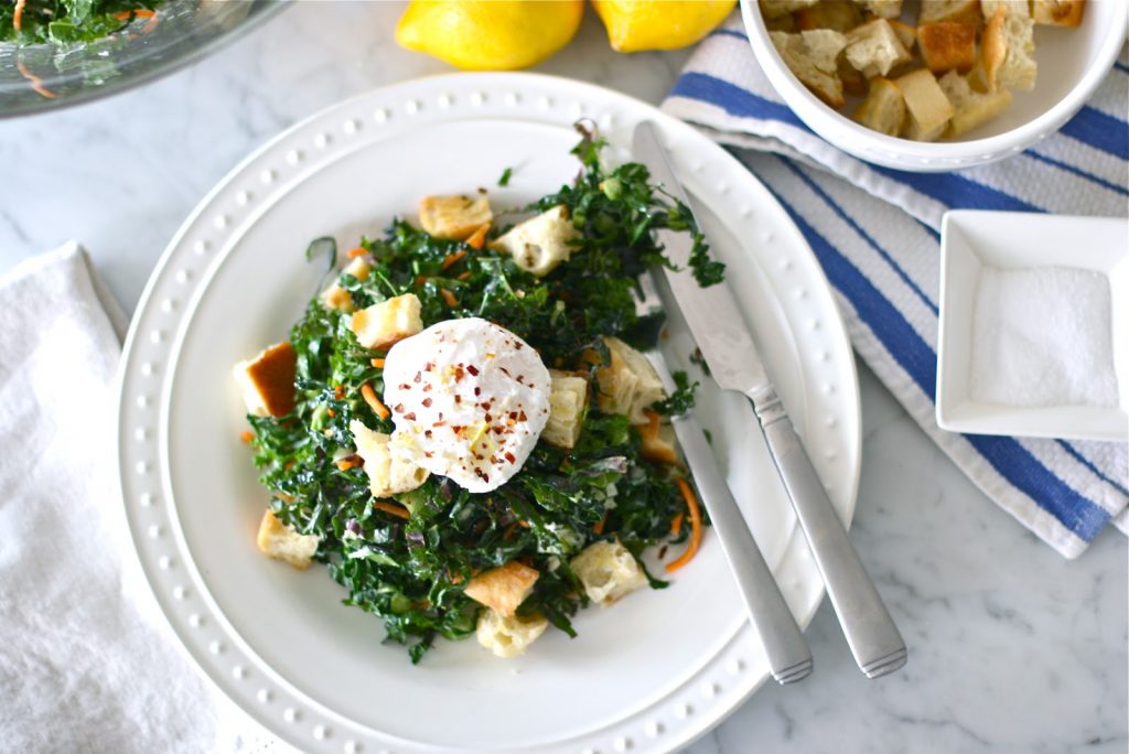 Two Peas in a Prada Blogger, Emily Farren Wieczorek shares her quarantine friendly Lemon Garlic Kale Salad - it is easy, healthy and delicious! 