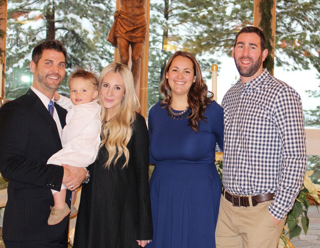 Emily Farren Wieczorek of Two Peas in a Prada and family at her son's baptism