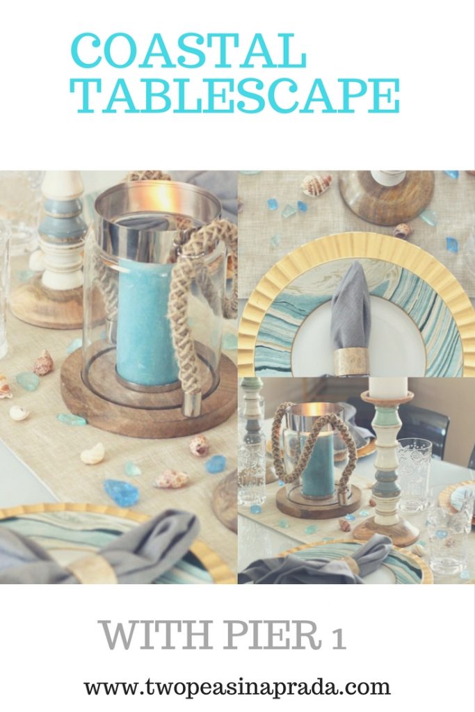 Ashley from Two Peas in a Prada shares her coastal tablescape with Pier 1. 