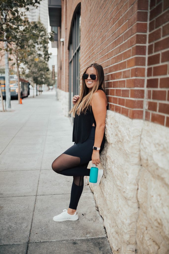Ashley Zeal from Two Peas in a Prada talks fall fitness and wears active wear from Onzie, available at Zappos.com