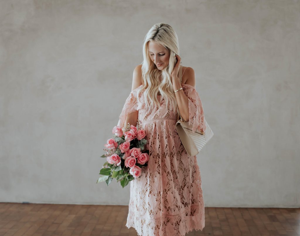 Emily Farren Wieczorek talks about her favorite pink lace dress from motherhood maternity at Macy's. It is perfect for spring and summer!