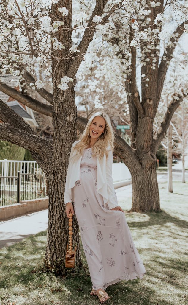 Emily Farren Wieczorek talks about her love for maternity maxis this pregnancy from A Pea in the Pod at Macy's