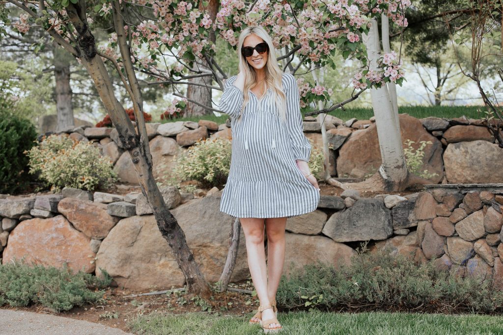 Emily Farren Wieczorek of Two Peas in a Prada shares one of her favorite summer trends - preppy blue and white stripes - all for under $30!
