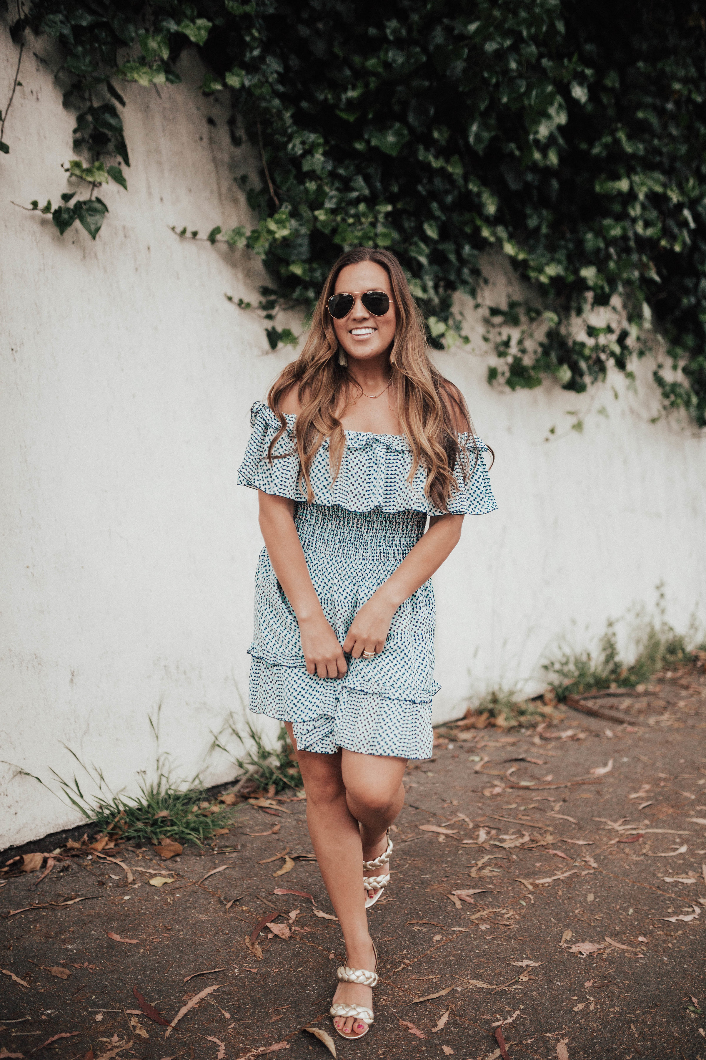 Ashley Zeal from Two Peas in a Prada shares the perfect off the shoulder weekend dress by Parker. 