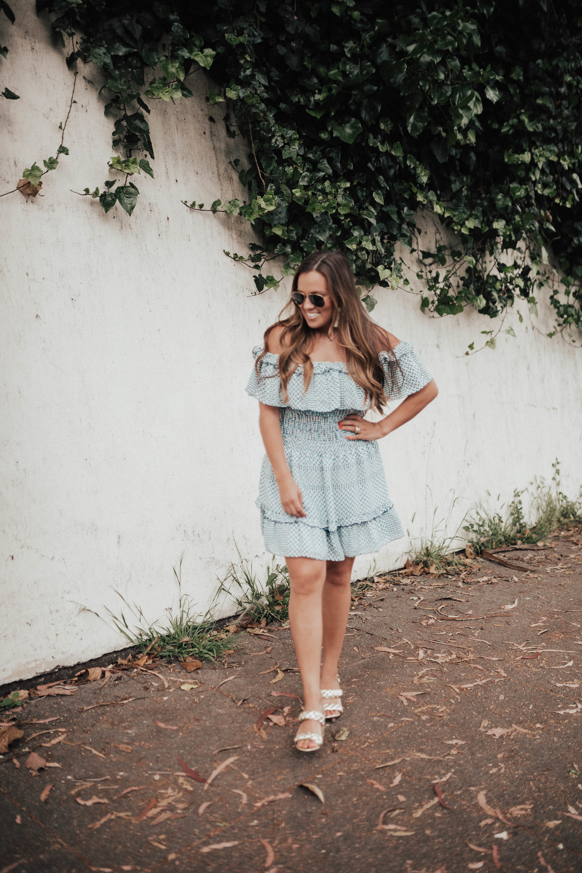 Ashley Zeal from Two Peas in a Prada shares the perfect off the shoulder weekend dress by Parker. 