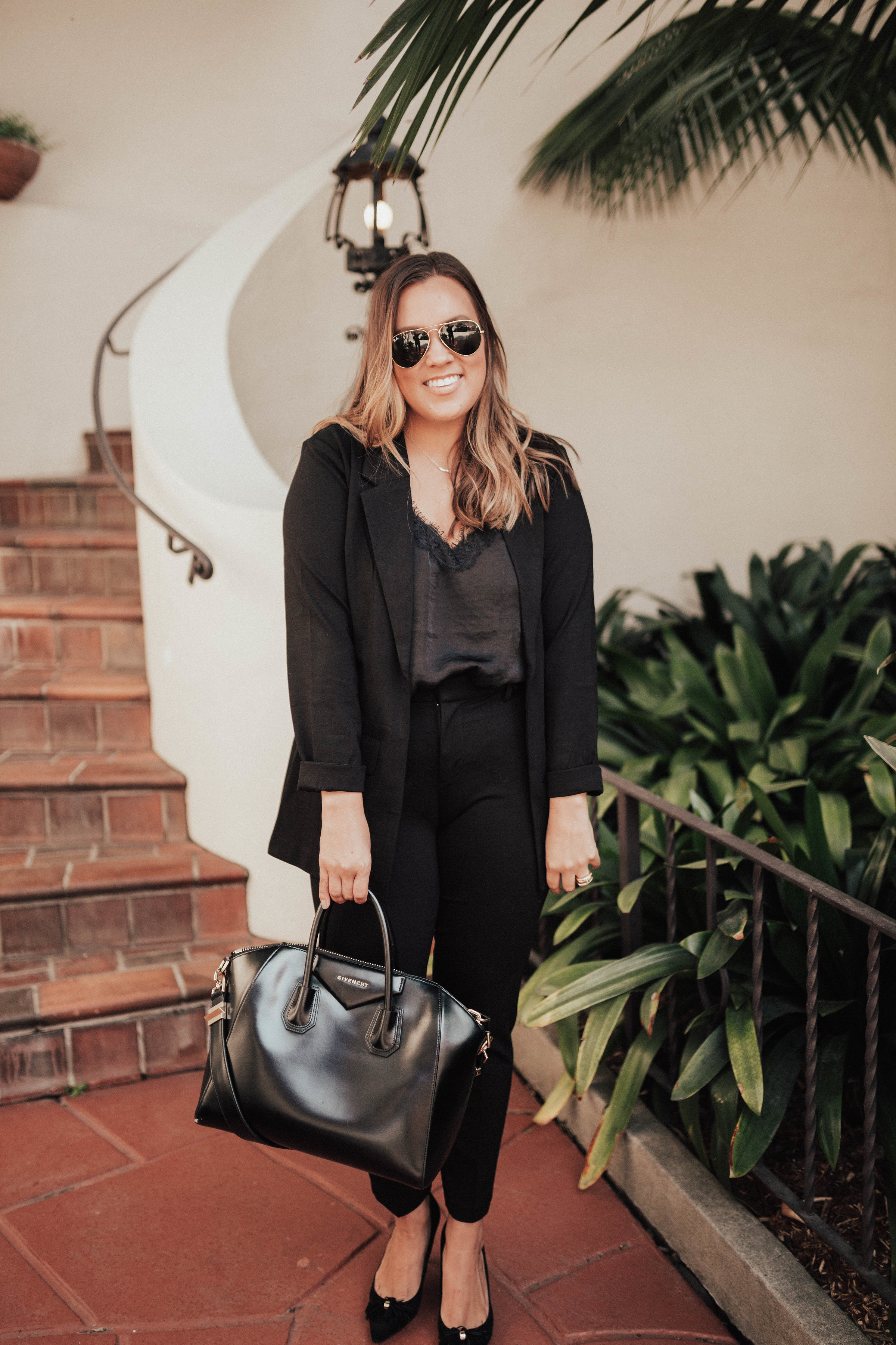 Ashley Zeal from Two Peas in a Prada shares a versatile workwear look. She is wearing separates by Liverpool, available online and in stores at Bloomingdales.