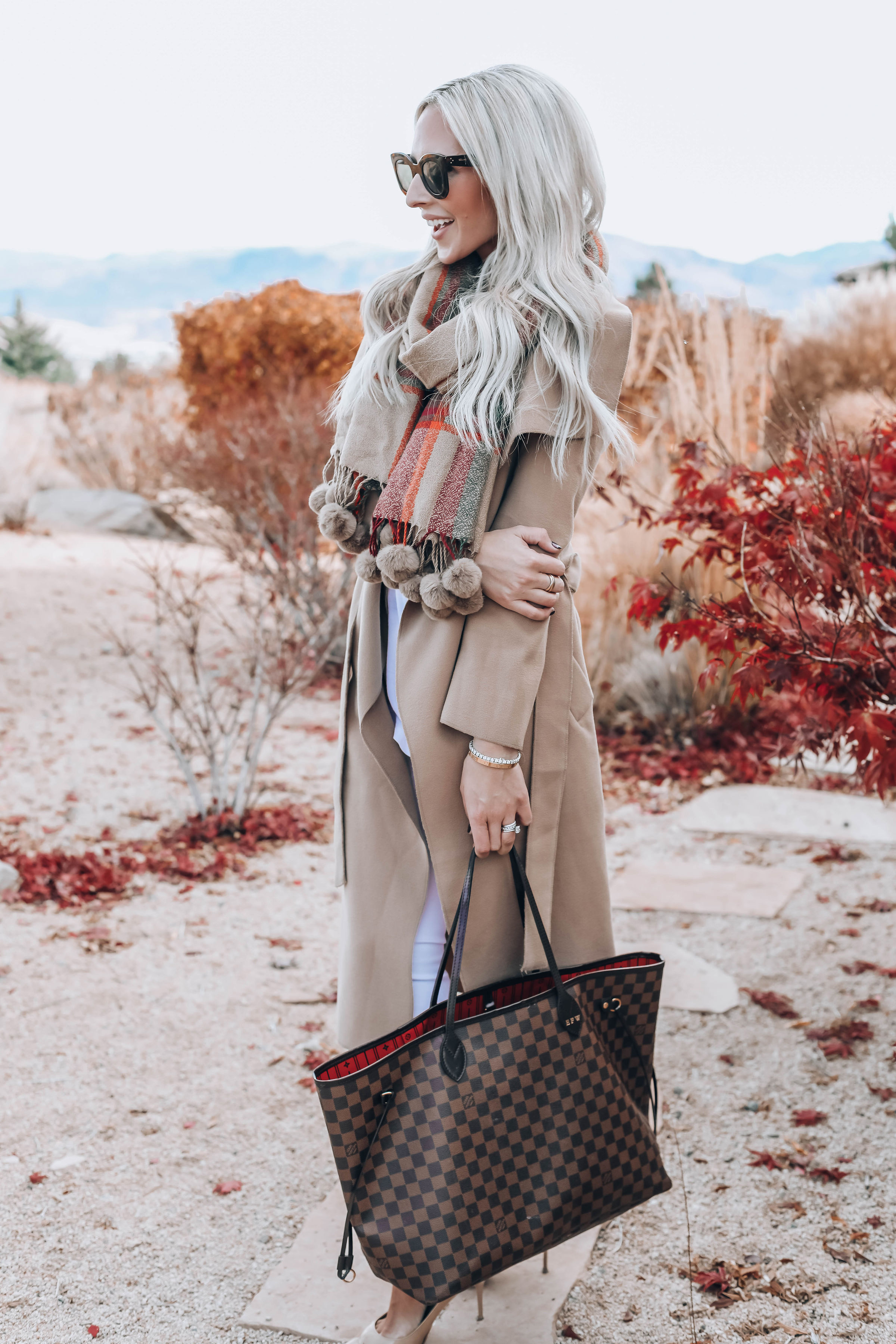 Reno Blogger, Emily Farren Wieczorek shares her secret weapon for fall and winter - this $50 marked down to $20 Classic Camel Coat from Boohoo