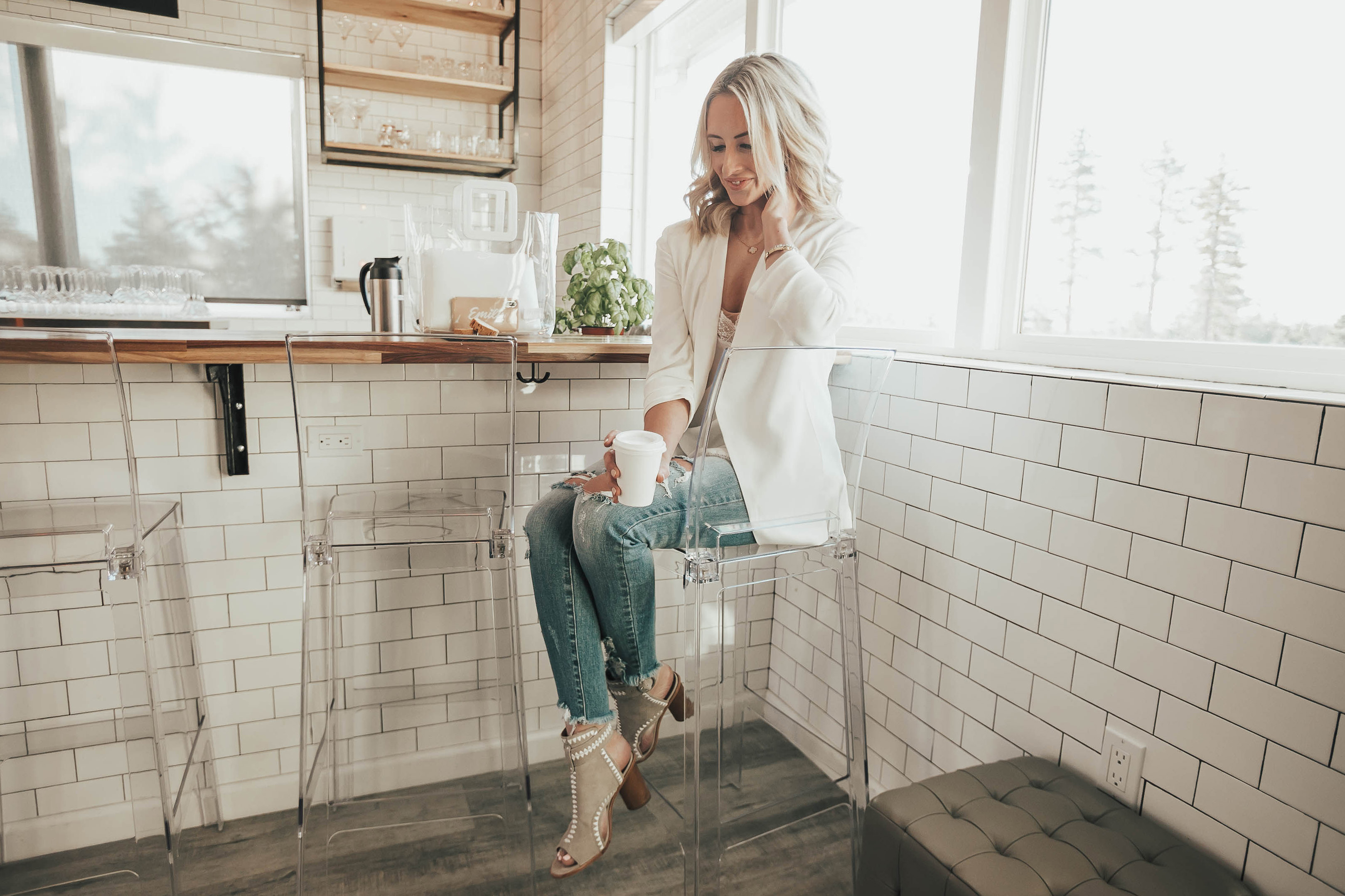 Reno, Nevada Blogger, Emily Farren Wieczorek shares her new favorite shoes - these Grey Embroidered Heels from Bernardo via Zappos.