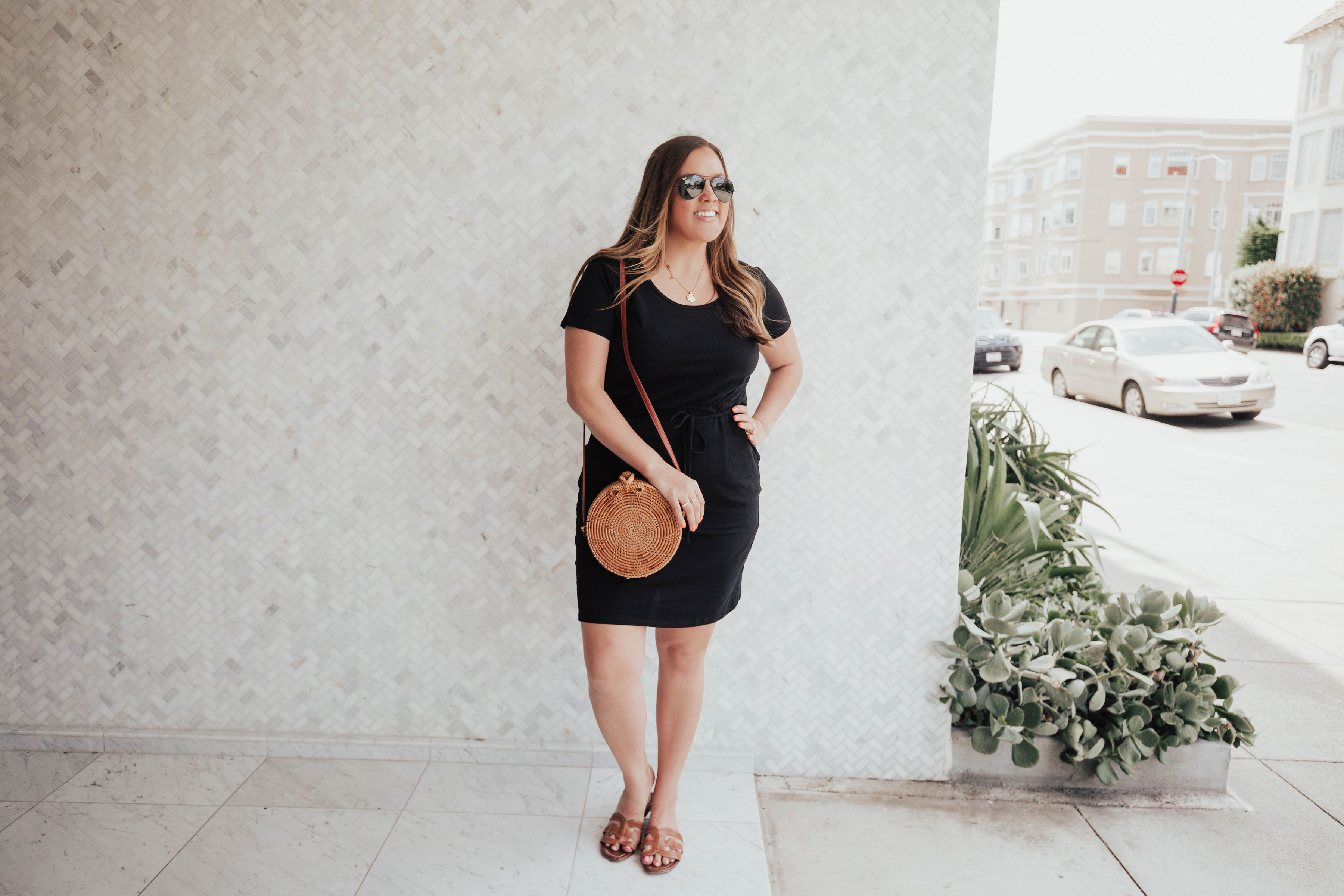 San Francisco Blogger, Ashley Zeal from Two Peas in a Prada shares an everyday black dress from Zappos! She is wearing the organic brand, PACT! 