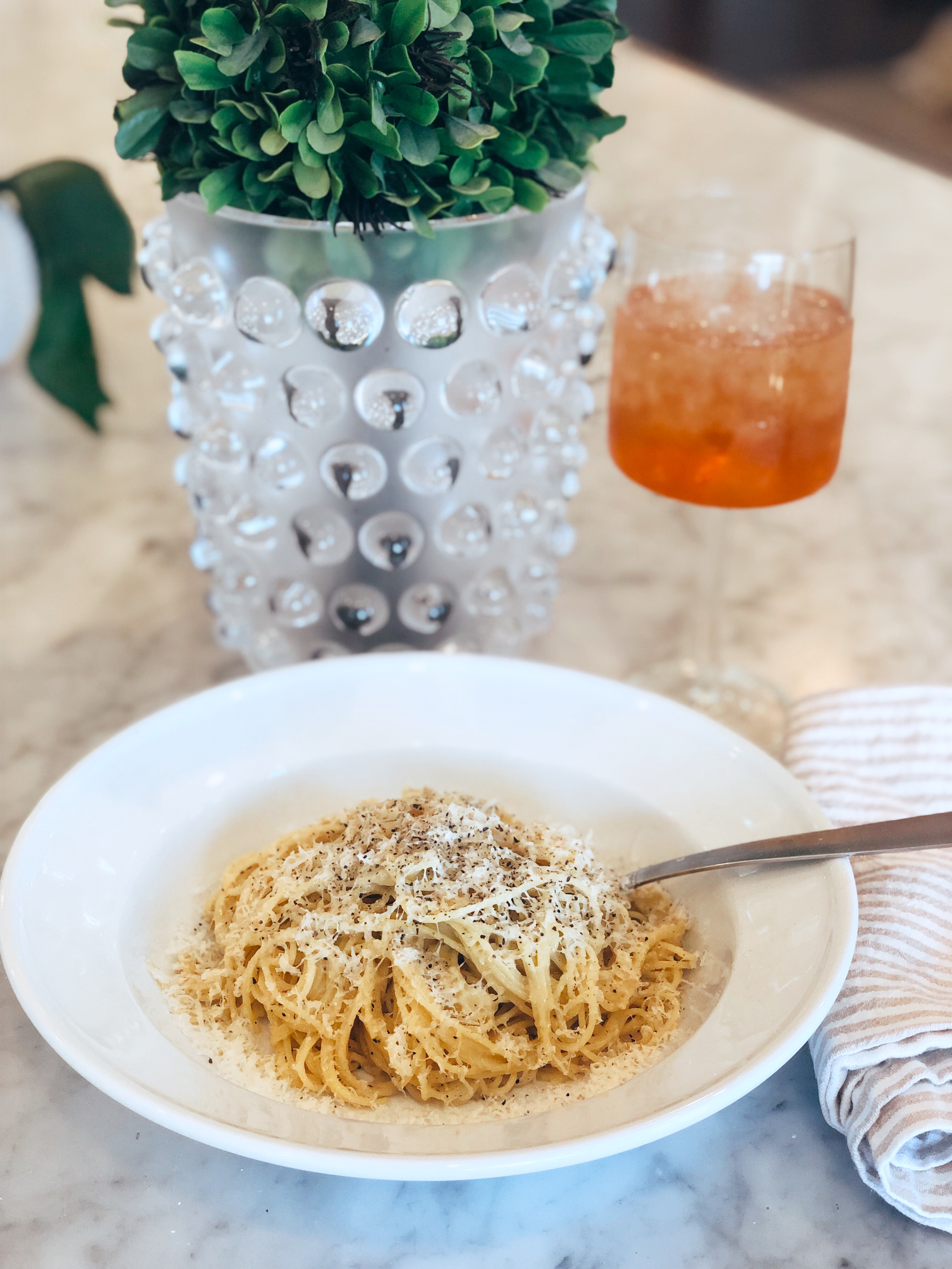 Reno, Nevada blogger, Emily Farren Wieczorek shares her journey to trying to find cacio e pepe in her city.... and then her Easy Cacio e Pepe recipe!